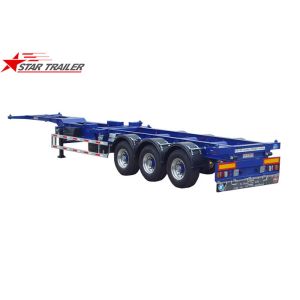 40 Foot Skeletal 3 Axles Container Semi Trailer For Transport , Empty Wharf