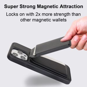 Adjustable Magnetic Wallet 5 Card Holder Stand Secure Grip Finger Loop For IPone