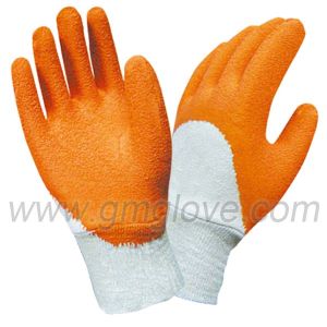 China Orange Rubber Coated Work Gloves on sale