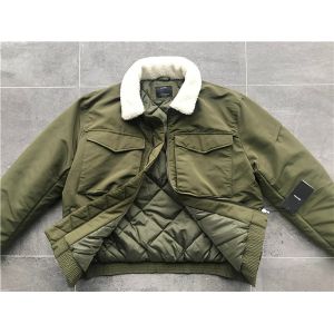 Fatigue 100 Polyester Bomber Jacket Mens With Padding And Sherpa Collar