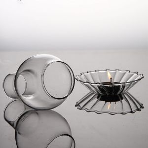 Custom Logo Clear Borosilicate Glass Candlestick
