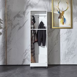 28.5KG 50*30*166cm Adjustable Shelves Wooden Clothes Wardrobe