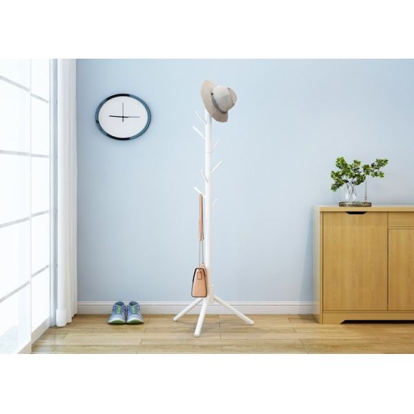 Freestanding Triangle Hat Coat Stand Clothes Hanger Stand Wooden