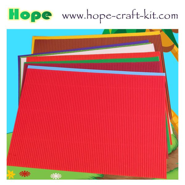 Colorful craft corrugated quilling paper for DIY toys / handcraft kids hand-craft diy material A4 size customer size