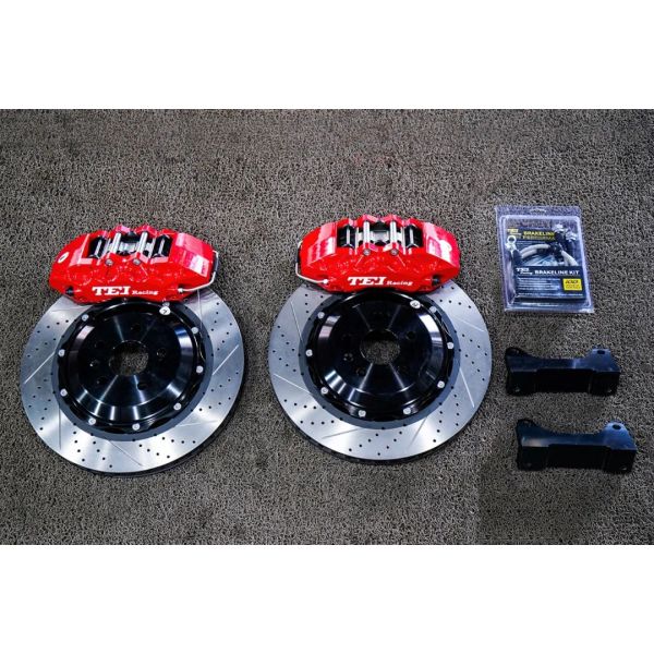 6 Piston Racing Caliper VW Big Brake Kit 355*32 MM High Carbon Disc Racing And Brake Pads For PASSAT 19 Inch Rim