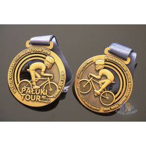Bike Sports Marathon Finisher Metal Award Medals Imitation Antique Gold Plating
