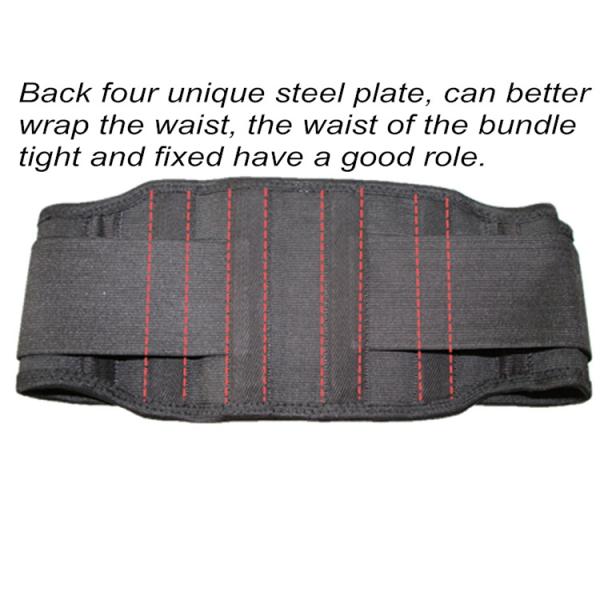 Black Magnet Dot Matrix Massage Waist Support Belt With Four Steel Plates
