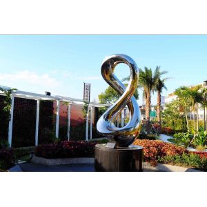 Stainless Steel Contemporary Abstract Sculpture Polished Mirror Finishing