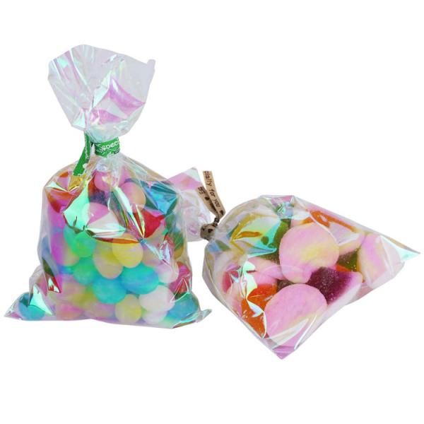 Buy Holographic Favor Treat 53um Poly Packaging Bag with Twist Ties at wholesale prices