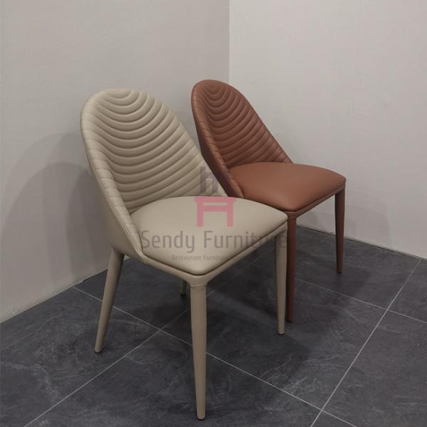 Fully Upholstered PU Leather Restaurant Dining Chair 0.33cbm Metal