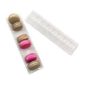 Transparent 8pc macaron box blister PVC/PET macaron tray macaron packaging box