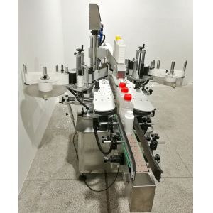 Double Side Flat Sticker Applicator Automatic Square Bottle Front Back Two Sides