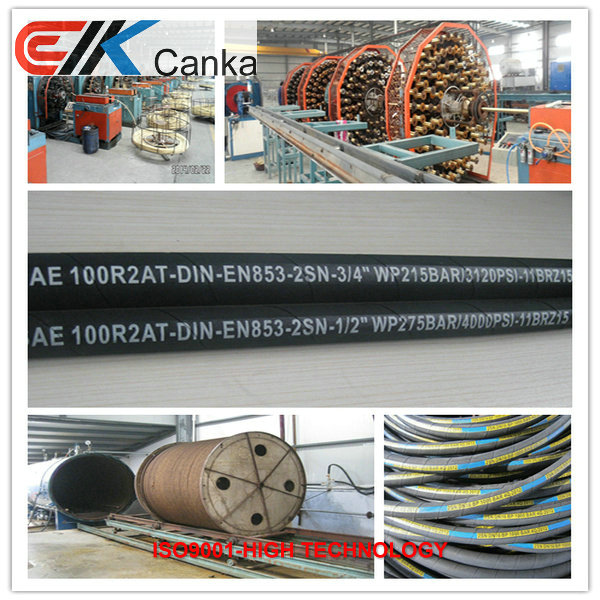 Buy Wire reinforced braided hydraulic rubber hose SAEJ517 R2AT at wholesale prices