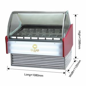 Ice Cream Showcase 2200W Air Cooled Refrigeration Equipment -18~-22.C