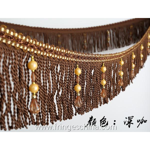 Handmade fashionable chain beads lace tassels fringes for curtain/sofa/pillow/stage decoration