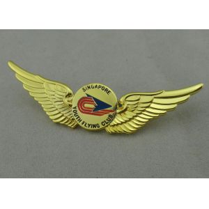 Soft Enamel Youth Flying Club Souvenir Badges With Gold Plating