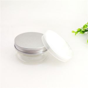 China 100ml Clear Plastic Cylinder With Aluminum Lid / Empty Cosmetic Jars on sale