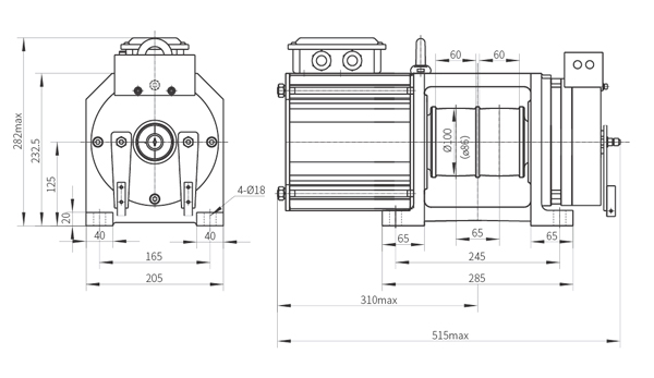 DC110V Residential Elevator Gearless Traction Machine For Lift Parts