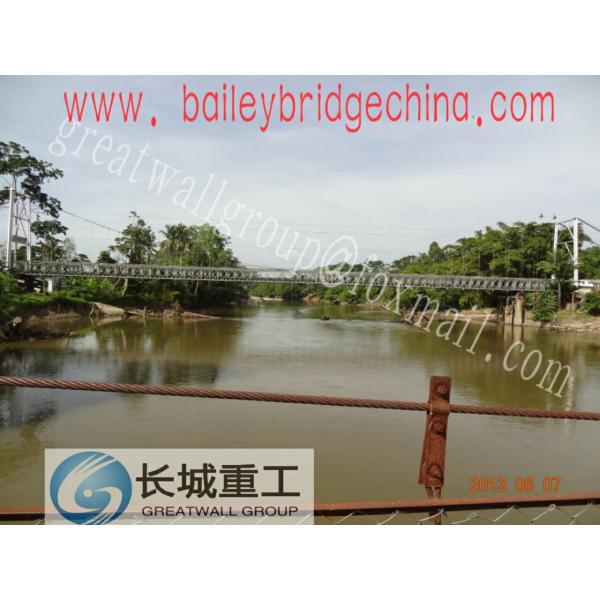 Buy Big Span Portable Pedestrian Bridge , Steel Cable Suspension Bridge at wholesale prices