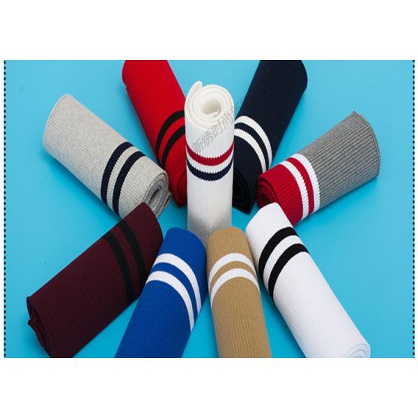 Ribgings 100%cotton plain stripe knitted collar cuff hem 2*2 thread custom factory inventory hoodies sports wear