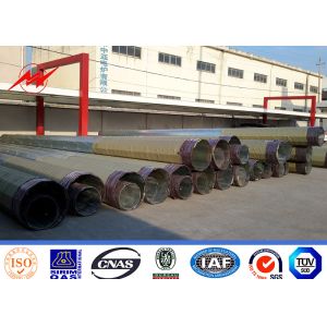 Round Steel Utility Pole 5mm 20m Electrical Utility Poles Customized