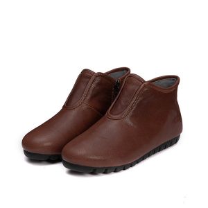 S075 Autumn and winter new fashion boots women retro handmade leather elastic