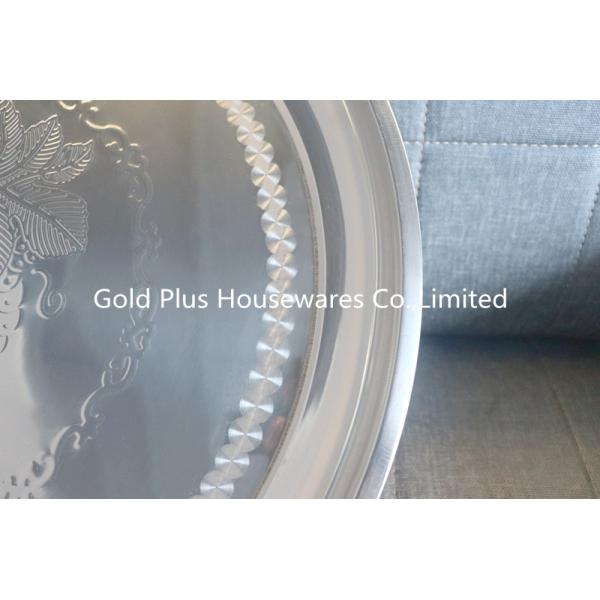 40cm Dinnerware Stainless Steel Round Tray Custom Serving Pizza Plate