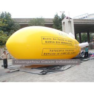 Quality customized giant advertising lighting inflatable dark yellow blimp for sale