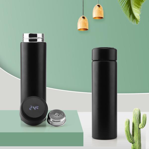 500ml Double Wall Stainless Steel Vacuum Insulated Led Temperature Display Thermos Flasks Smart Water Bottle