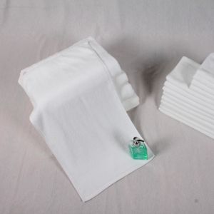 Plain Hemmed White Cotton Face Towel