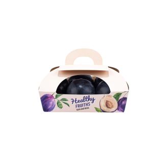 Vegetable Fruit Kraft Paper Box With Handle Compostable Recyclable