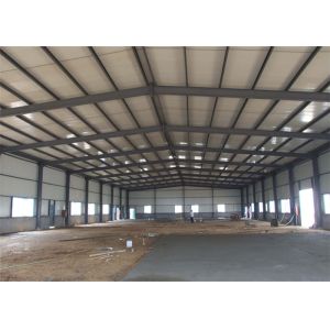 Portal Structure Prefabricated Metal Buildings , Galvanized Prefab Steel