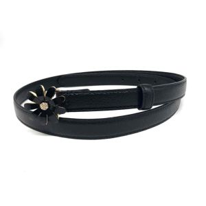 20mm Womens Genuine Leather Belt With Flower Shape Buckle