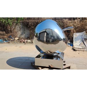 Quality Large Polished Stainless Steel Outdoor Sculpture Fruit Apple for sale