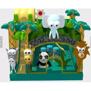 Kids Tarpaulin Inflatable Jumping House Bouncy Castle Combo With Slide