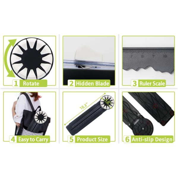 Manual 12 In 1 Mini Paper Trimmer Safe ABS Multifunctional DIY Hand Tool for Kids