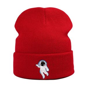 Autumn Acrylic Beanie And Caps Unisex Cute Astronaut Embroidery