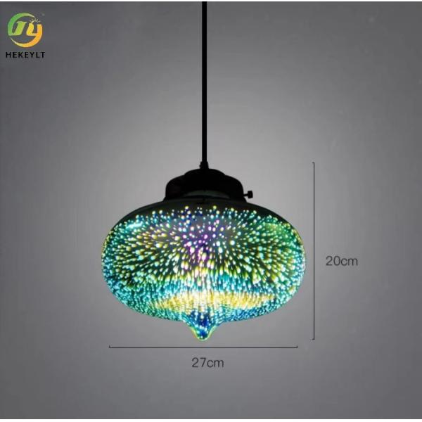 CE E27 Modern Kitchen Pendant Lights 3d Stained Glass Decor For Restaurant Bar Chandeliers