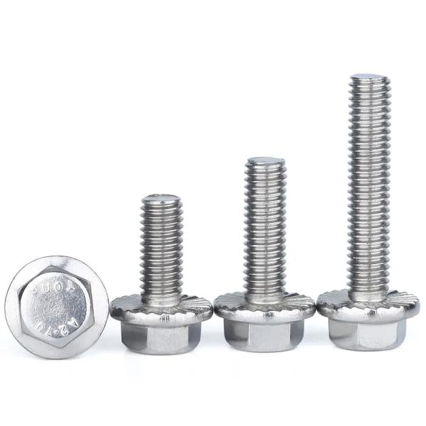 Stainless Steel Flange Bolts DIN6921 Class 8.8 10.9 12.9 Hex Flange Head Bolt M2-M120