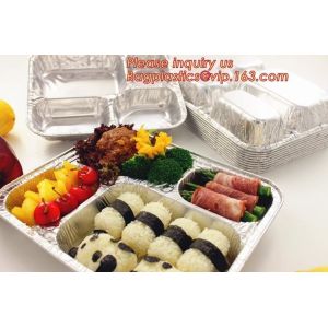 Two Compartments Disposable Aluminum Foil Containers for Takeaway Food Packaging and fast food,disposable aluminum foil