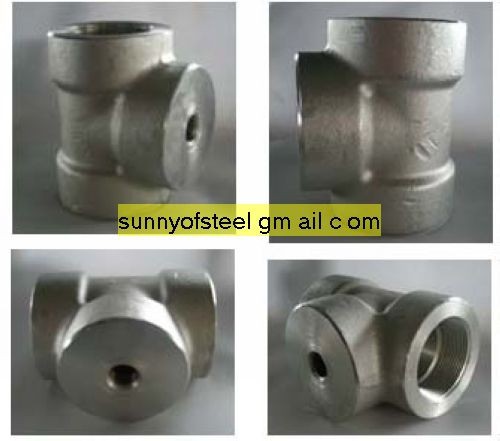 Buy duplex stainless ASTM A182 F20 threaded tee at wholesale prices