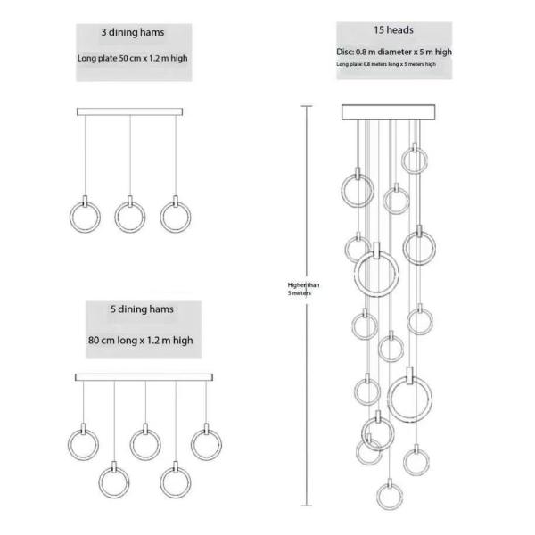 Stair Loft Apartment Duplex Chandeliers Light With Modern Simple Pick For Villa Ring Long Chandeliers 10KG Gold/Custom Design