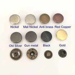 12.5MM 15mm metal cloth button Iron Brass Stainless steel spring snap button