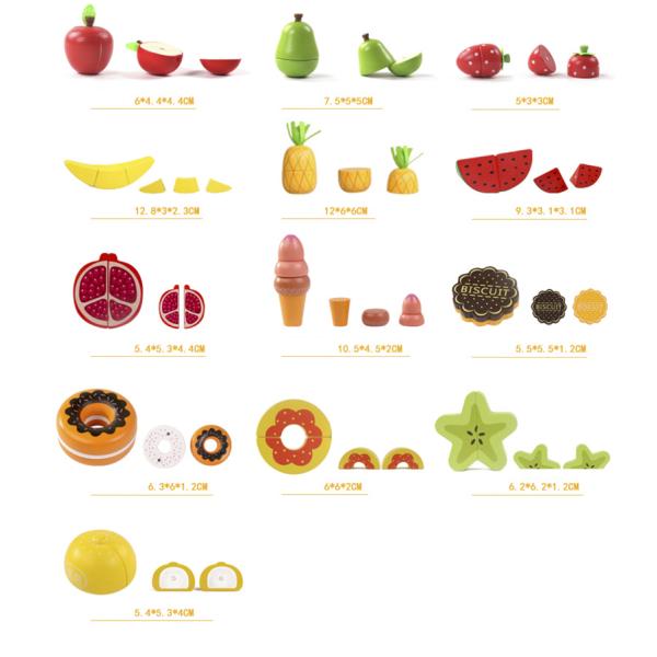Montessori Kitchen Pretend Toy For Children Cutting Fruit Vegeta