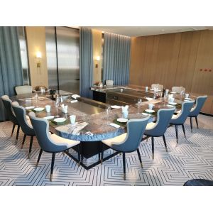 Commercial Electric Sunken Exhaustion Japanese Teppanyaki Grill with Fume