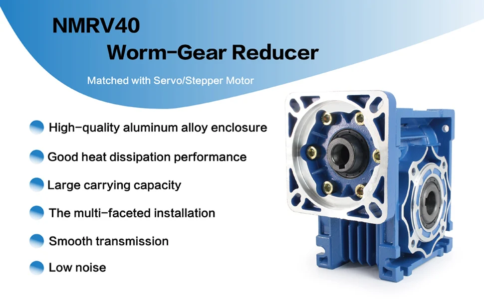 NMRV040 Square Flange Gear Worm Reducer 86x86 For Nema34 Stepper Motor