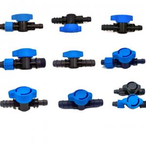 China Pipe Connect Drip Tape Fittings Irrigation Shut Off Valve Quick Coupler 1/2 Inch on sale