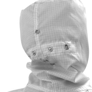Dust Free Anti Static Cleanroom Jumpsuit With Hood White Washable