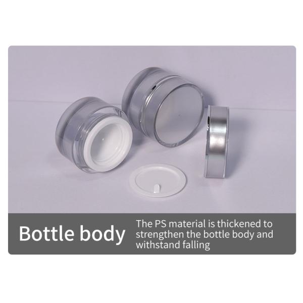 Customer's Logo Luxury 10g Round PS Silver Empty Clear Plastic Packaging Cosmetic Cream Jar for Lip Balm