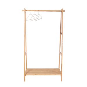 Non-folding Rack Modern Design Bedroom Clothes Organizer Strong Bamboo Clothes